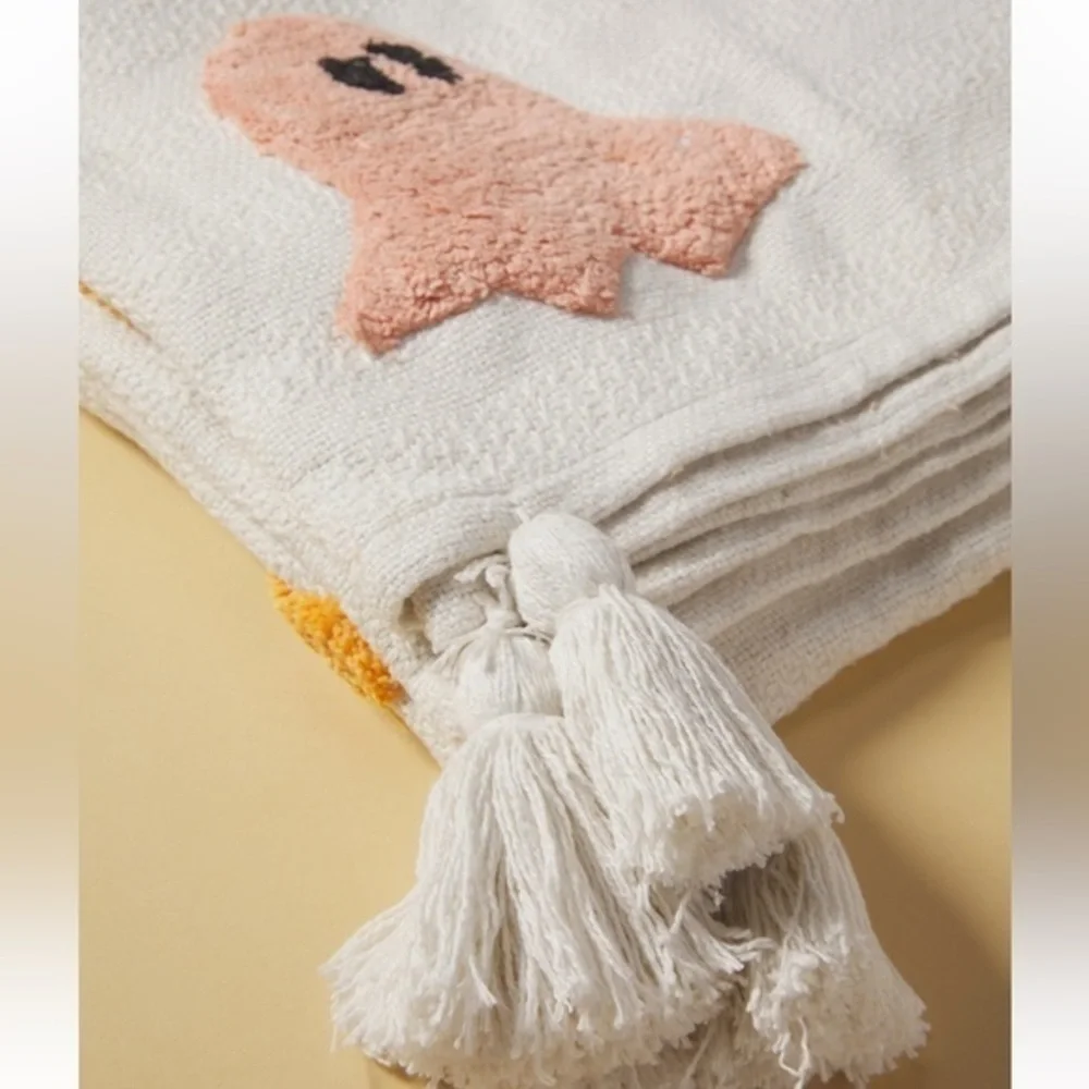 👻 NWT Rachel Zoe Pastel Rainbow Ghost Throw Blanket with Tassels 👻
